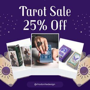 Tarot Sale & Mystical Marvels 25% Off Starts Monday & Friday 8-11 pm CST